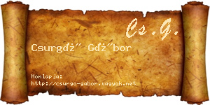 Csurgó Gábor névjegykártya
