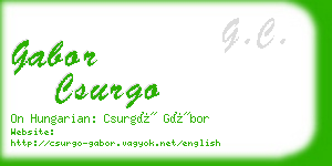 gabor csurgo business card